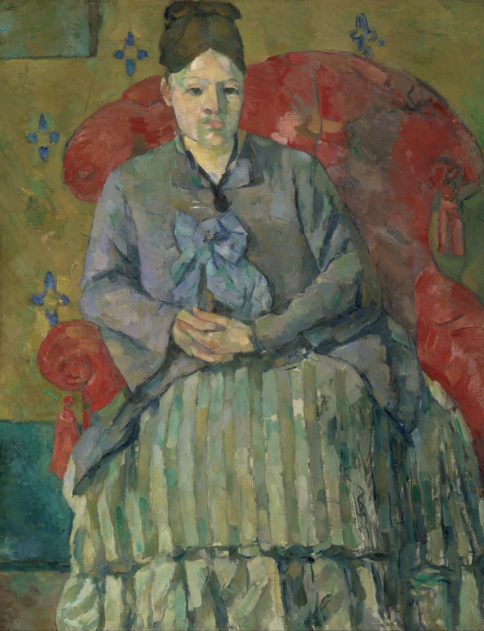 Madame Cézanne i en rød lenestol av Paul Cézanne