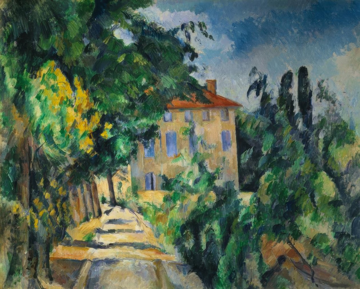 Hus med rødt tak av Paul Cézanne