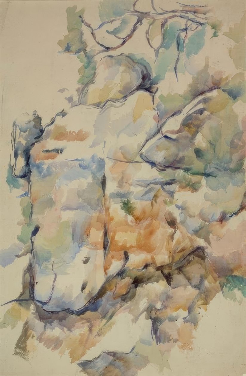 Steiner nær hulene over Château-Noir av Paul Cézanne
