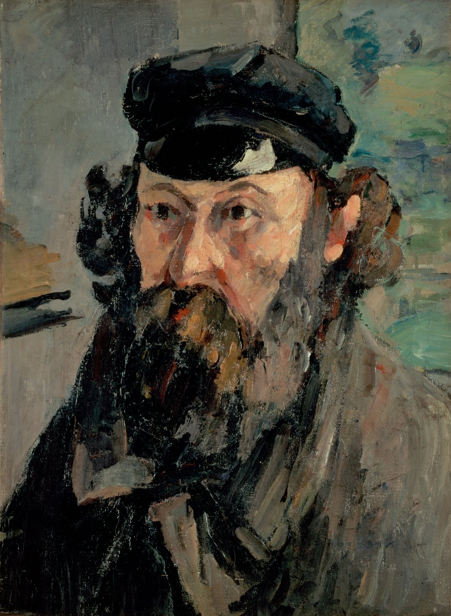 Selvportrett i en cap av Paul Cézanne