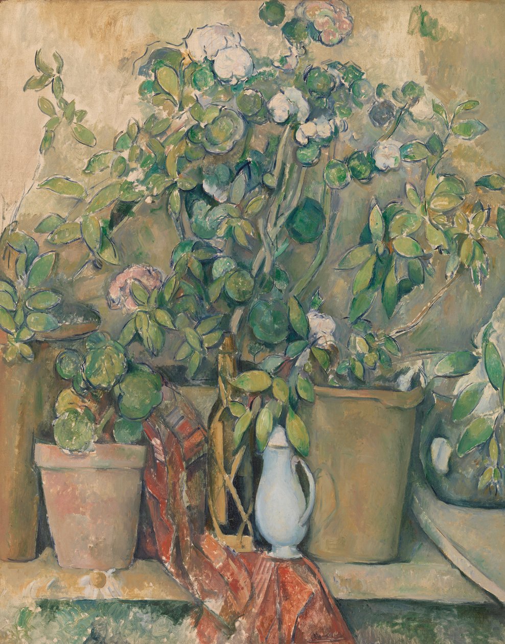 Terrakottapotter og blomster av Paul Cézanne