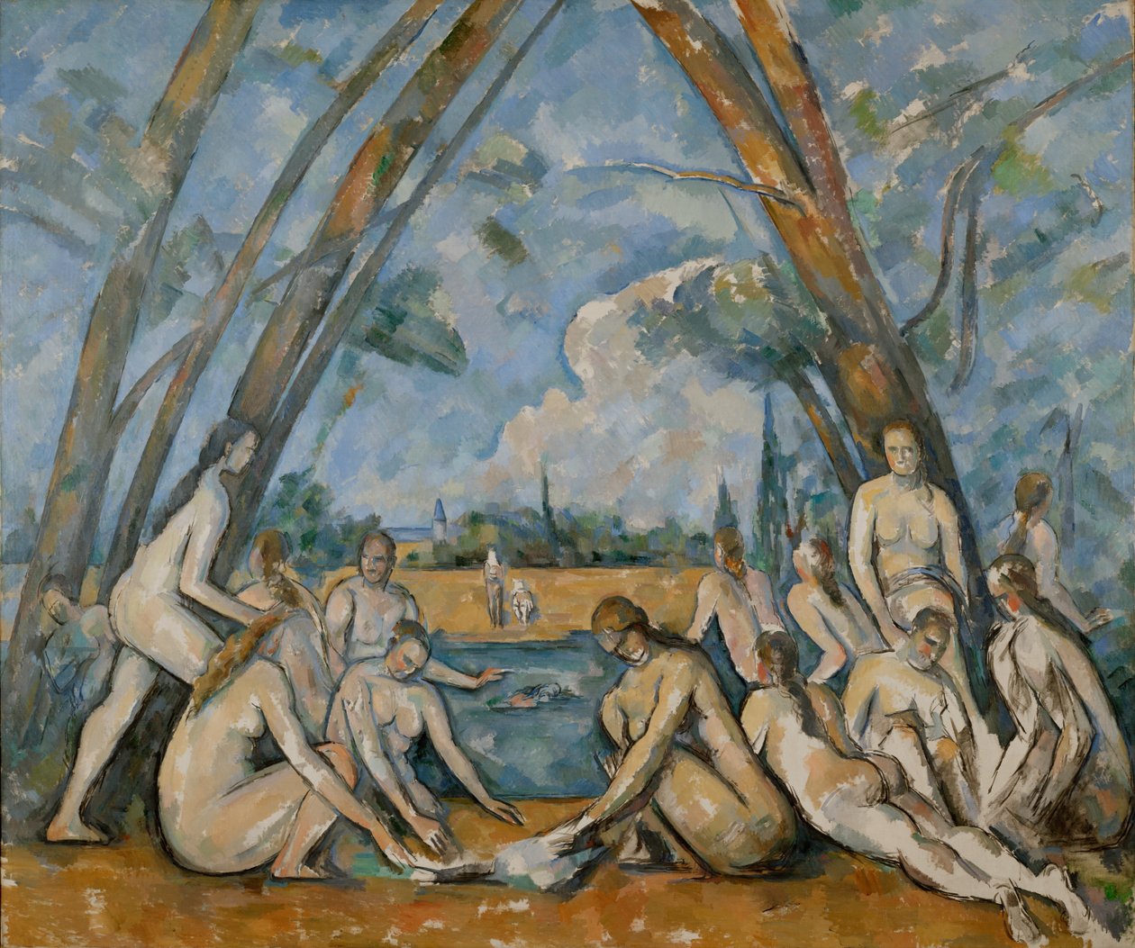 De store badegjestene av Paul Cézanne
