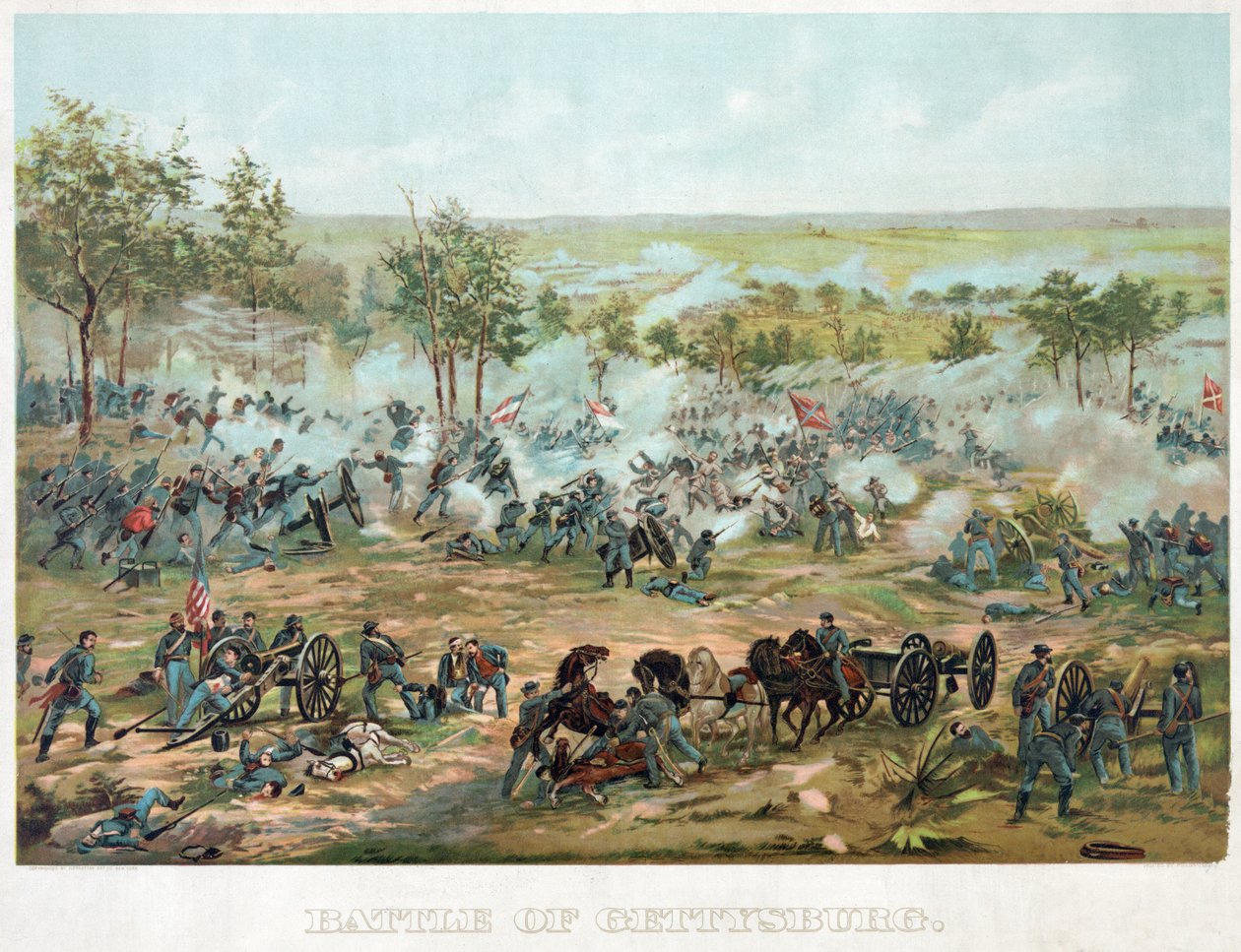 Slaget ved Gettysburg, pub. 1898 av Paul Dominique Philippoteaux