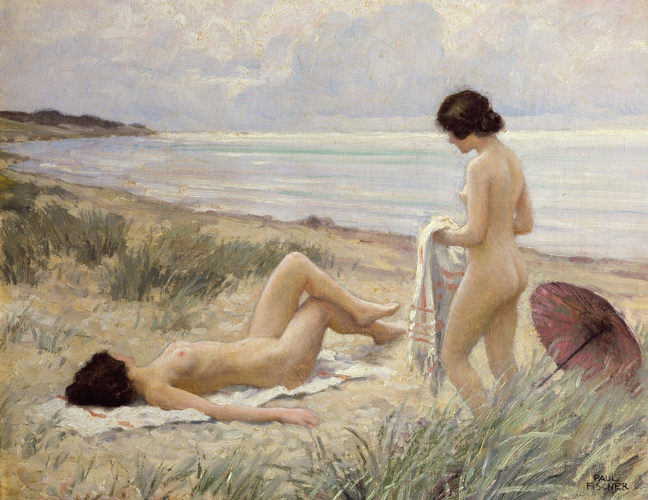 Sommer på stranden av Paul Fischer
