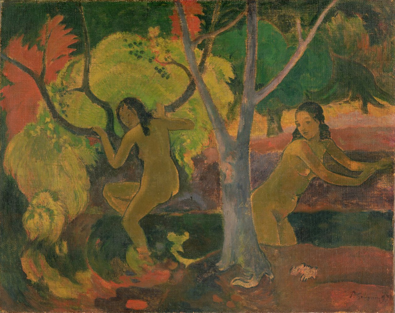 Badende på Tahiti, 1897 (olje ved oppsigelse) av Paul Gauguin