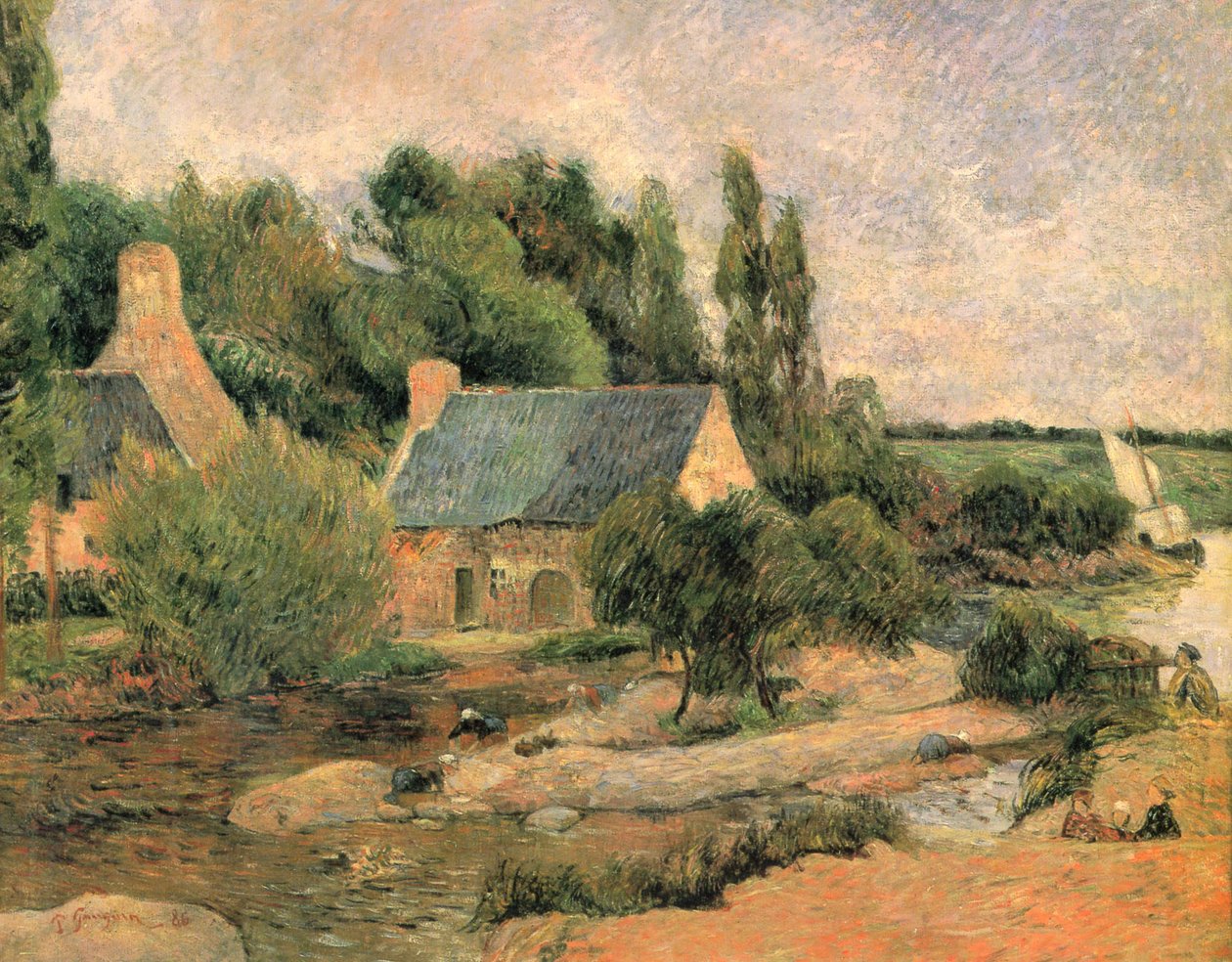 Vaskeriene i Pont-Aven av Paul Gauguin