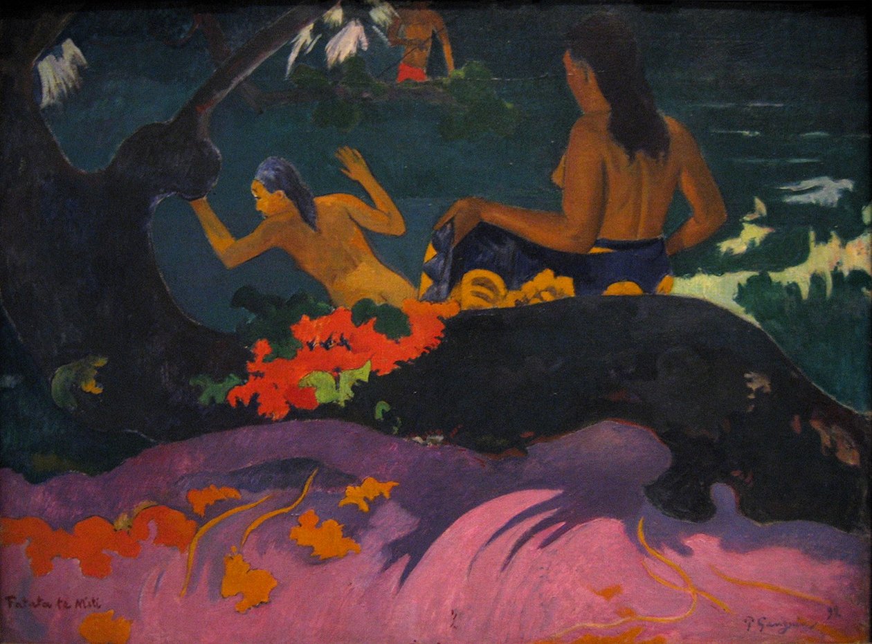 Nær drømmen (ved sjøen) av Paul Gauguin