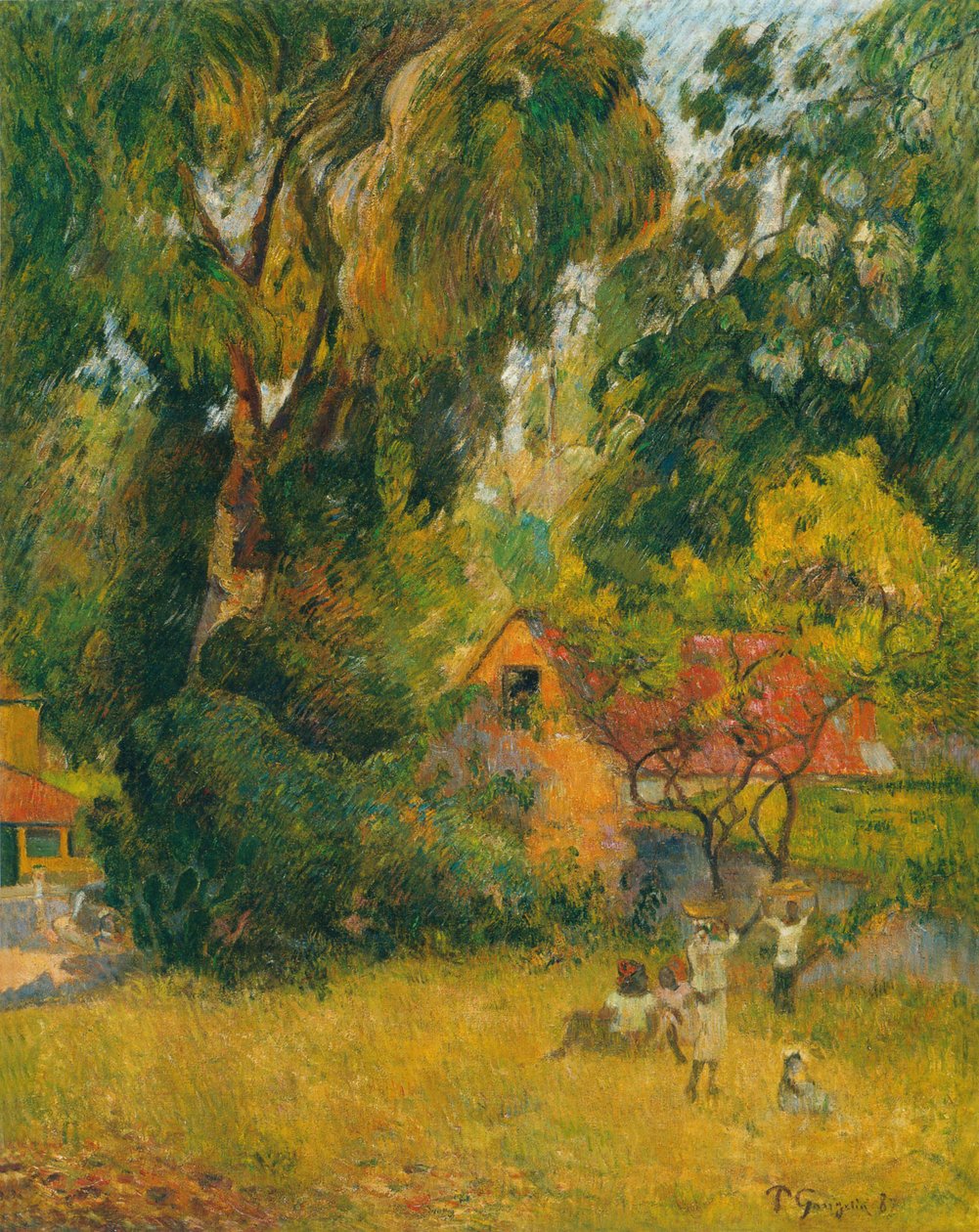 Hytter under trærne av Paul Gauguin