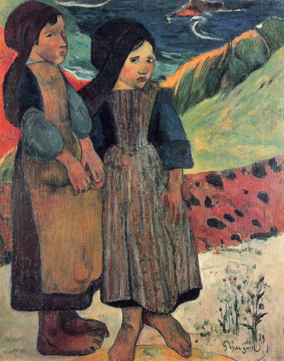 Little Bretons am Meer av Paul Gauguin