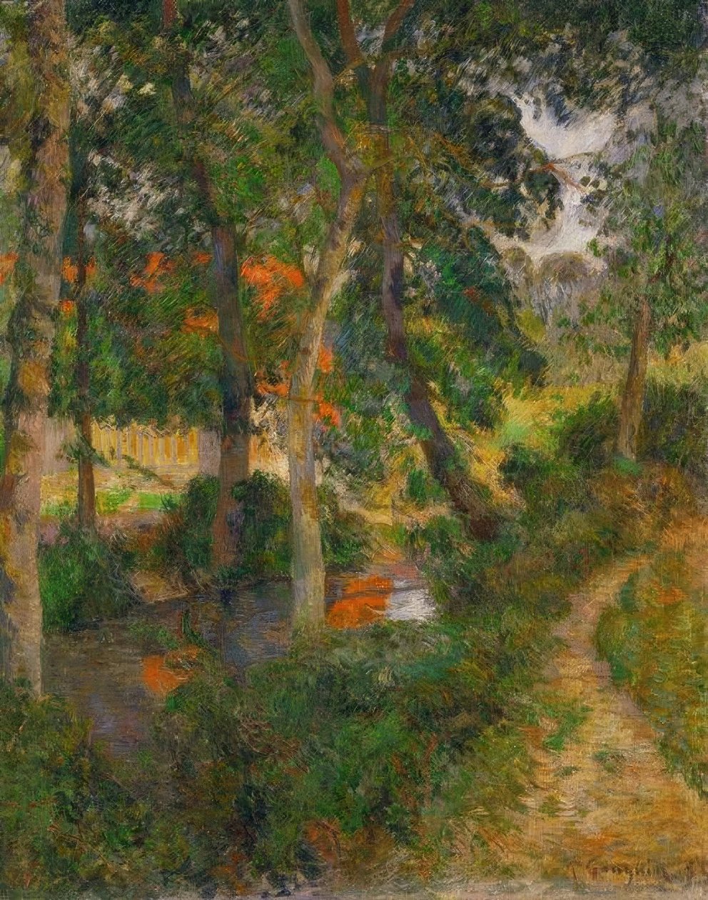 Fader Jeans vei eller de røde takene av Paul Gauguin