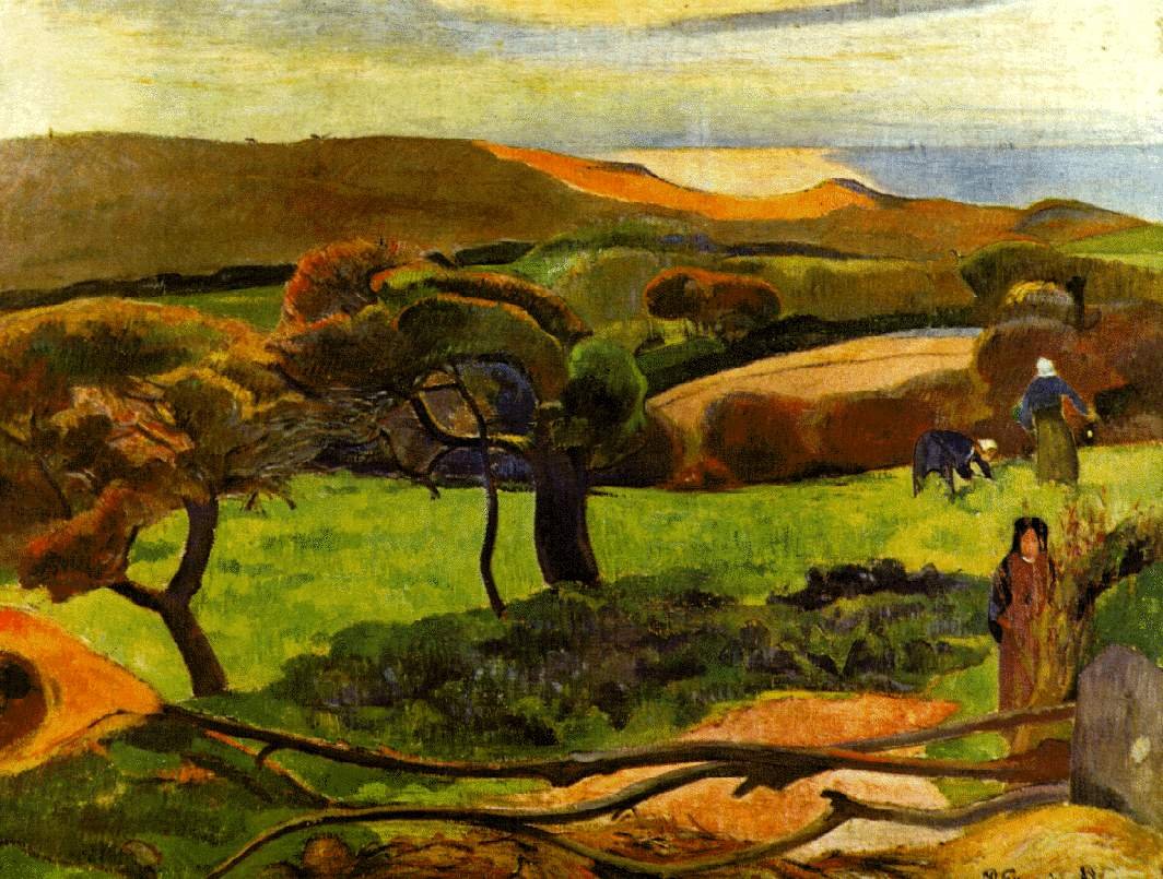 Landskap fra Bretagne av Paul Gauguin