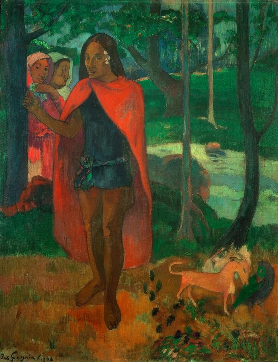Trollmannen til Hiva Oa, eller Marquisianen med den røde kappen av Paul Gauguin