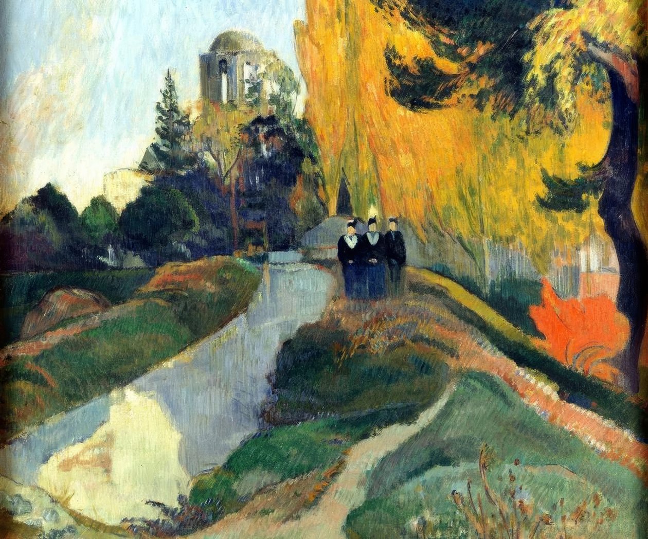 Les Alyscamps (Landskap eller De tre nåder ved Ven-tempelet av Paul Gauguin