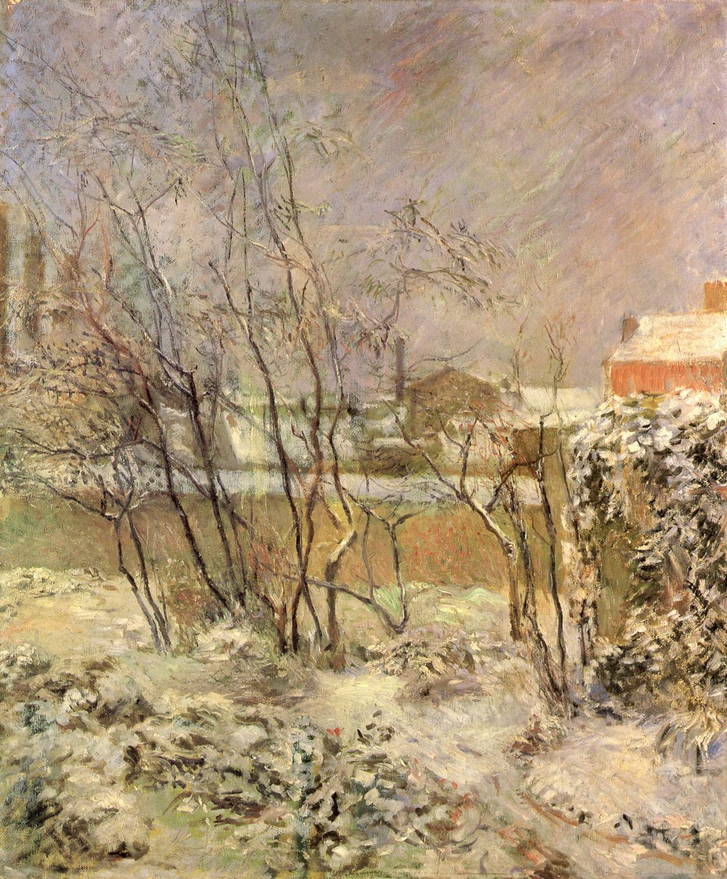 Snø på Rue Carcel av Paul Gauguin