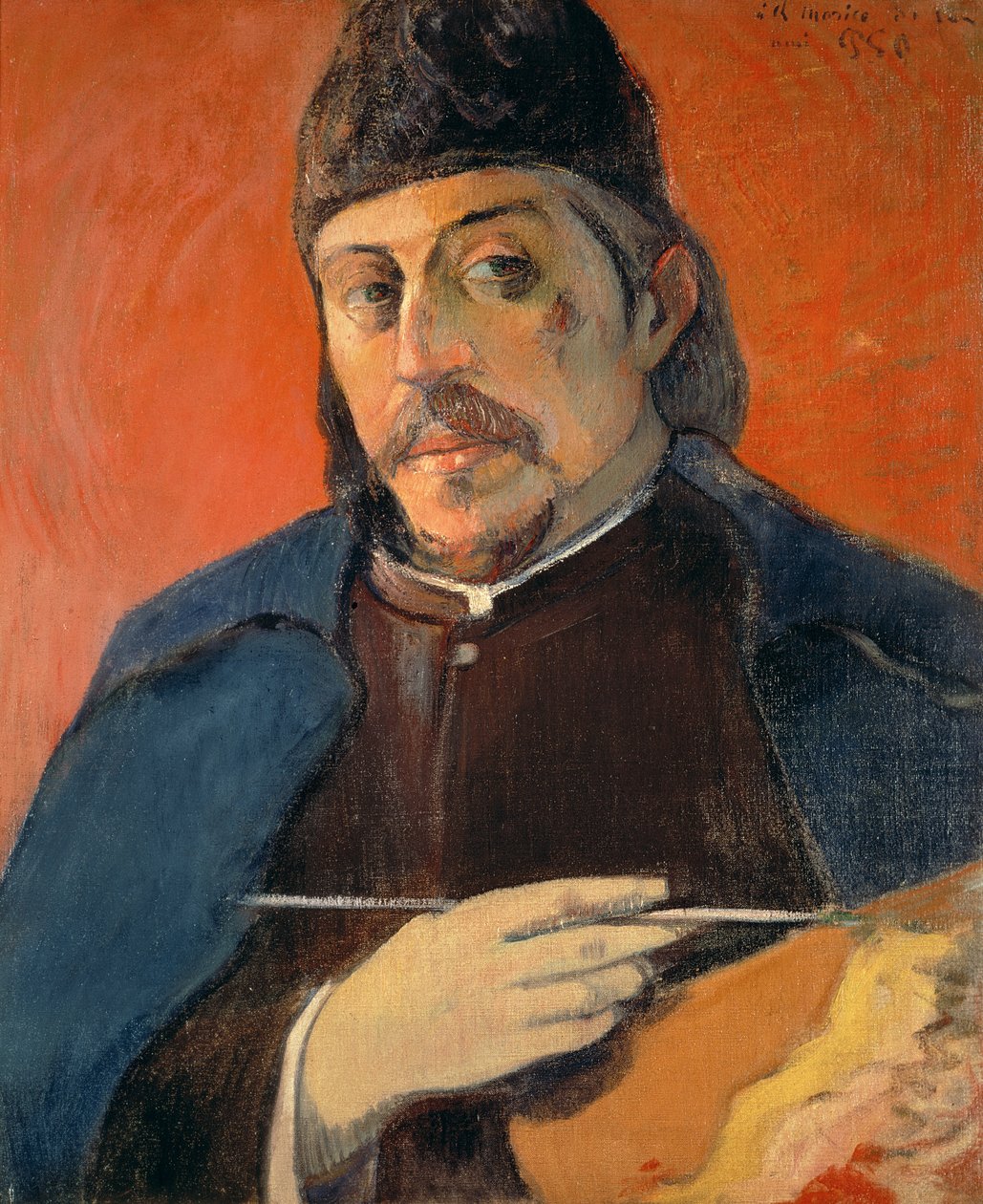 Selvportrett med palett, 1893-94 av Paul Gauguin