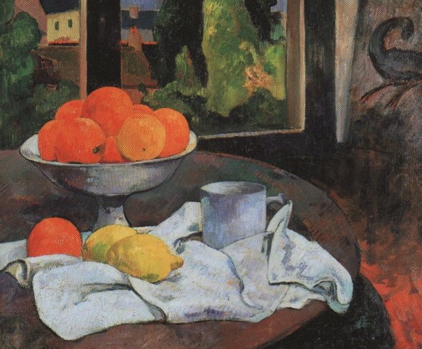 Stilleben med fruktskall og sitroner av Paul Gauguin