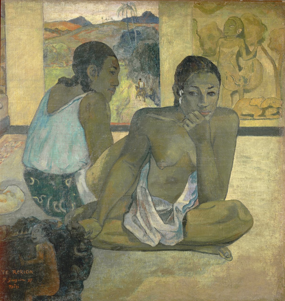 Te Rerioa (Day Dreaming), 1897 (detalj av 65740) av Paul Gauguin