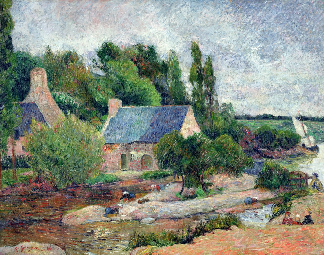 Vaskekvinne ved Pont-Aven, 1886 av Paul Gauguin