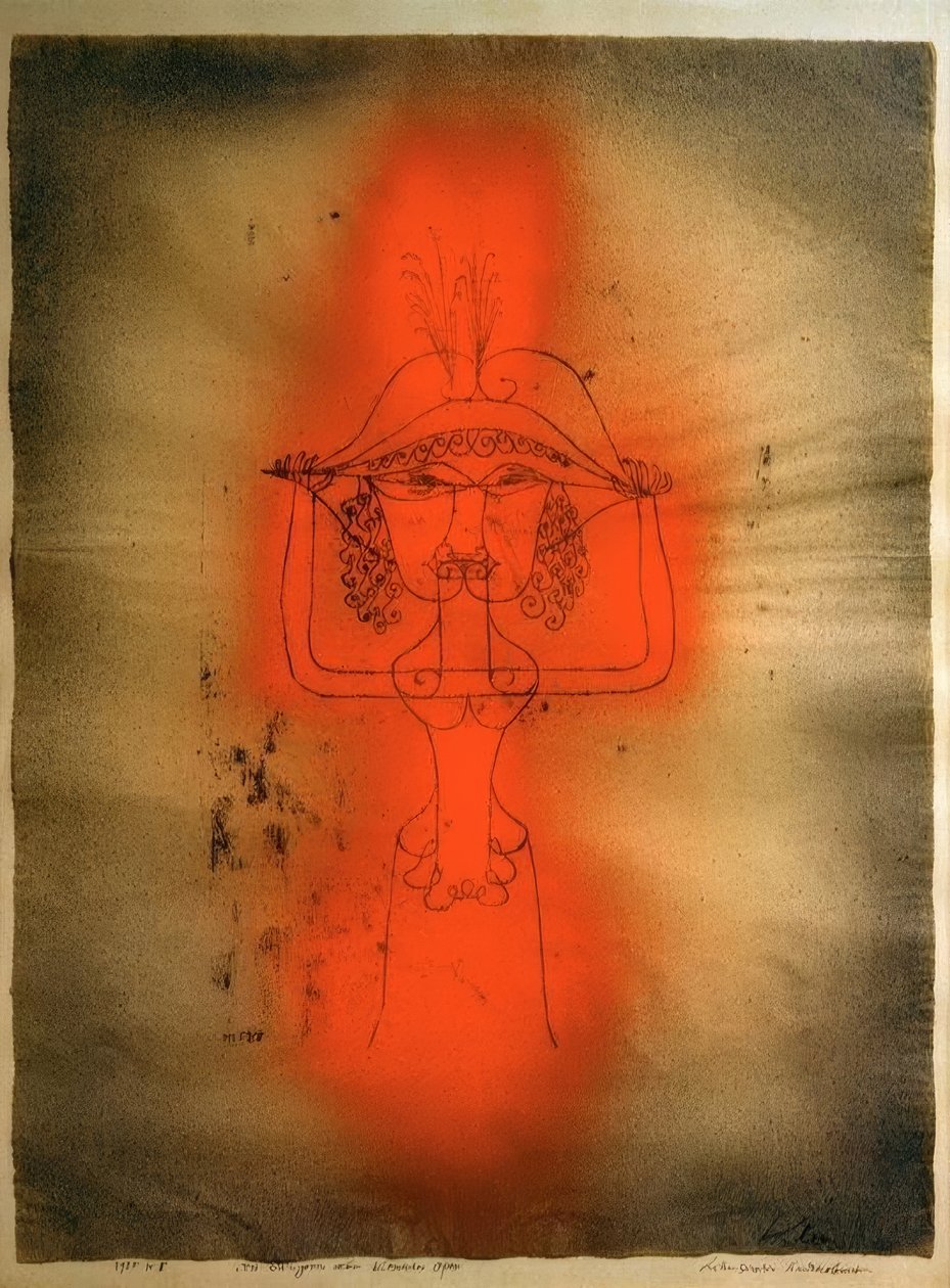 Sangeren for den komiske operaen av Paul Klee