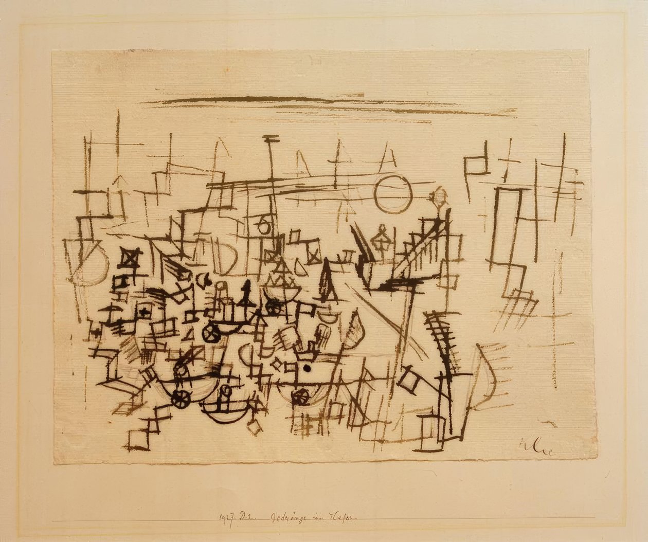 Folkemengde i havna av Paul Klee