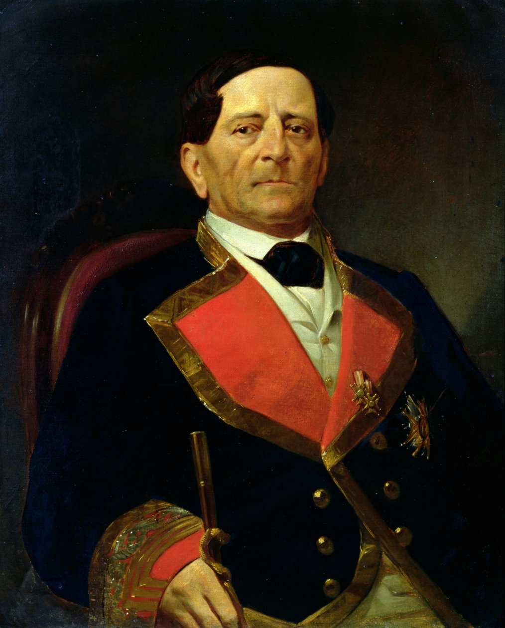 Portrett av Antonio Lopez de Santa Ana (1794-1876), ca. 1858 (olje på lin) av Paul LOuvrier