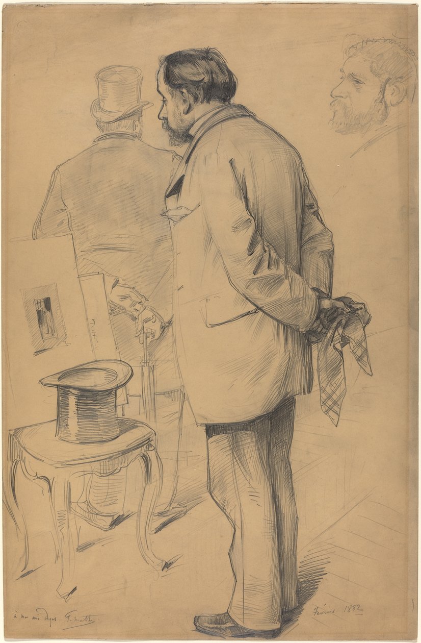 Edgar Degas, 1882 (grafitt på papp) av Paul Mathey