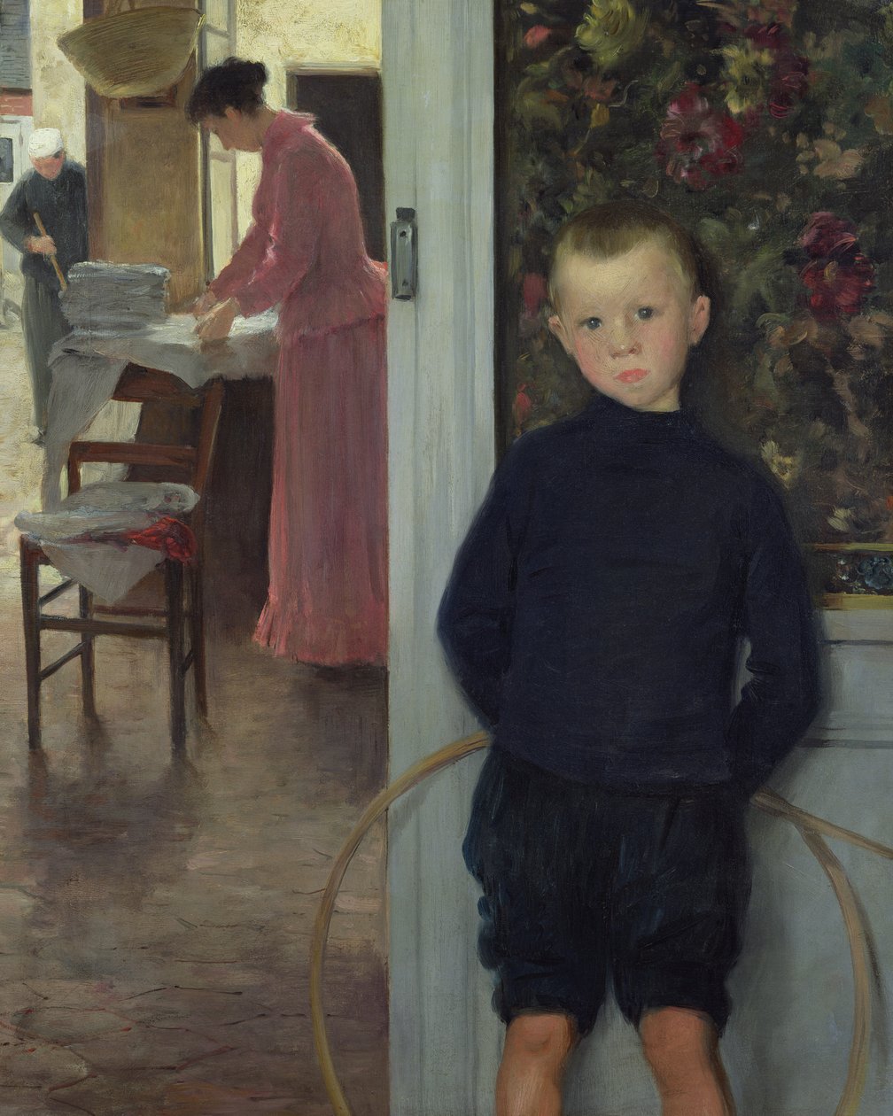 Interiør med kvinner og et barn av Paul Mathey