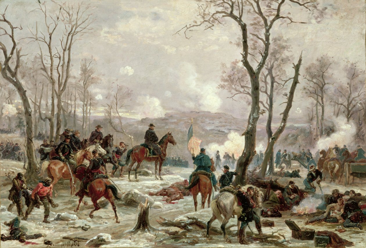 General Grant ser over slagmarken ved Fort Donelson, ca. 1863 av Paul Phillipoteaux