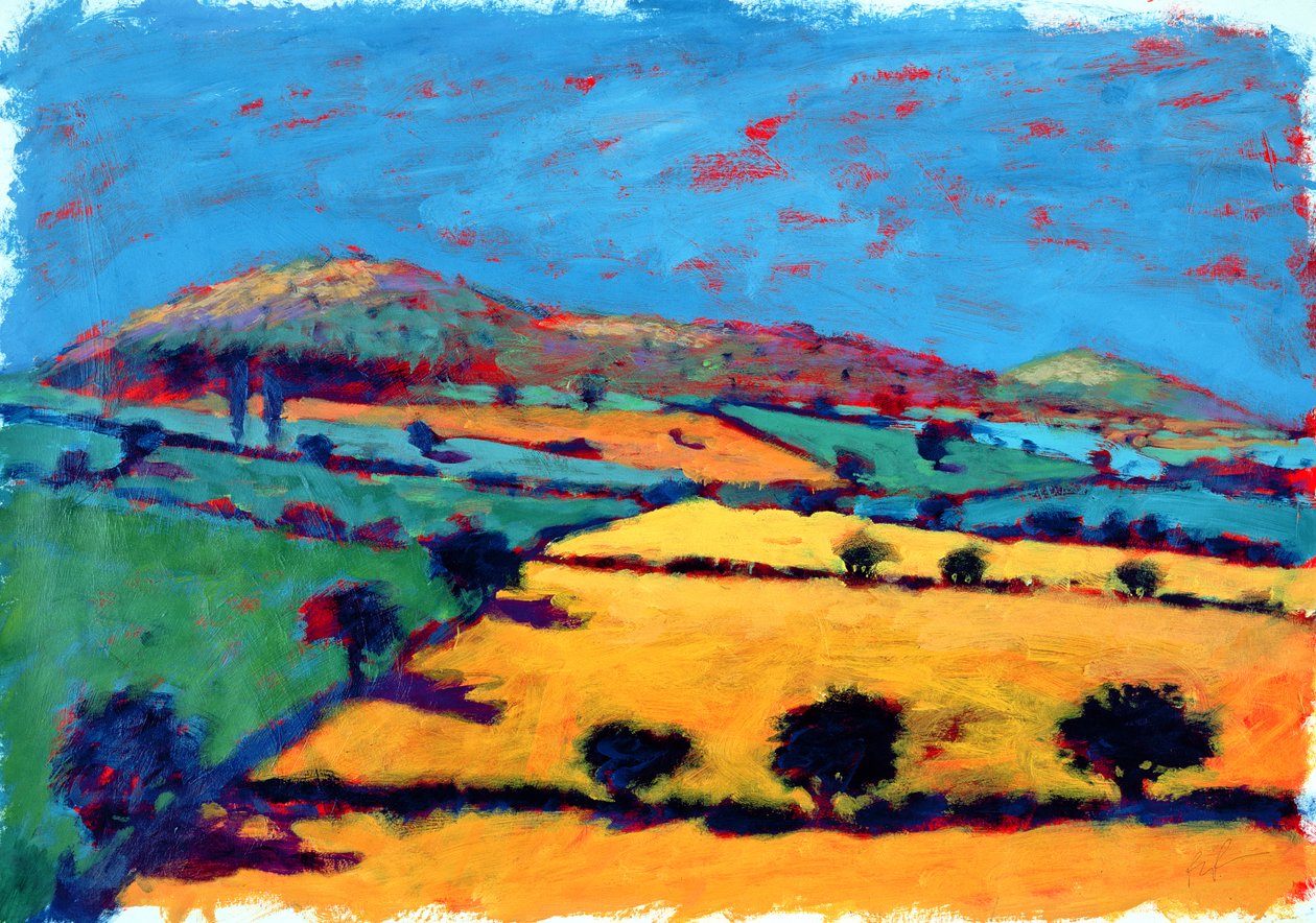 Golden Valley (akryl på kort) av Paul Powis
