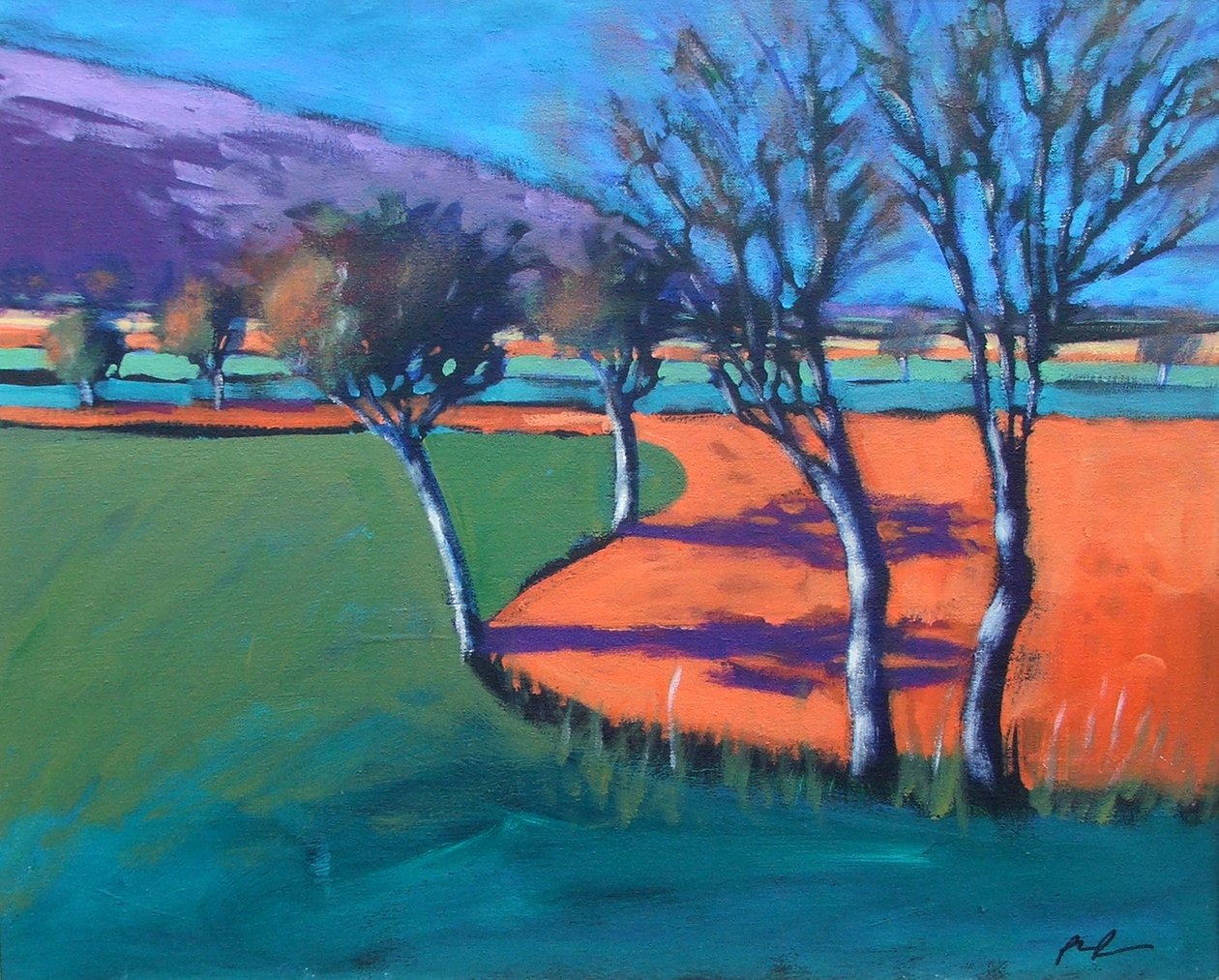 Severn Stoke (akryl om bord) av Paul Powis