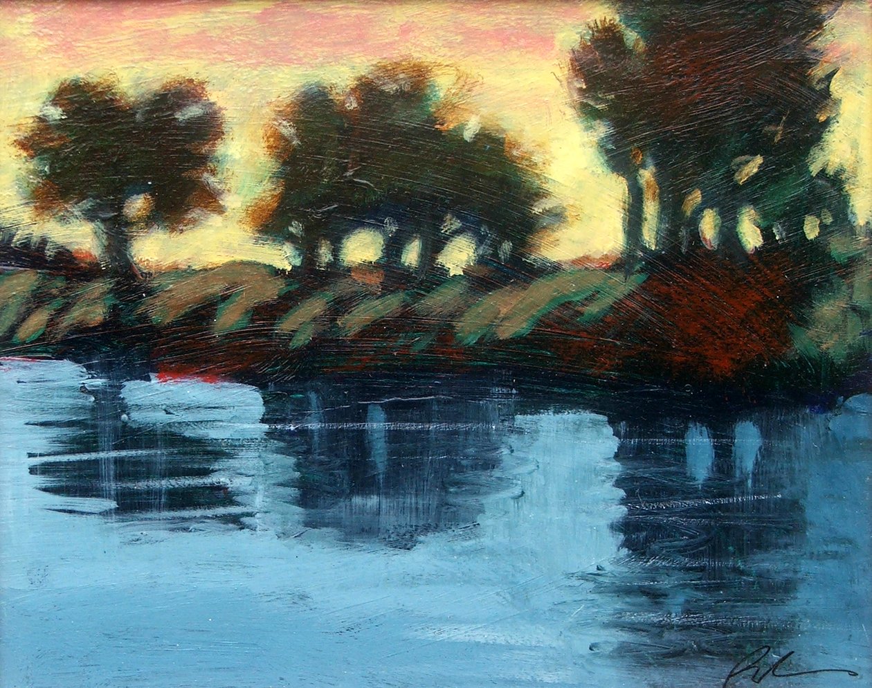 Twilight (akryl om bord) av Paul Powis