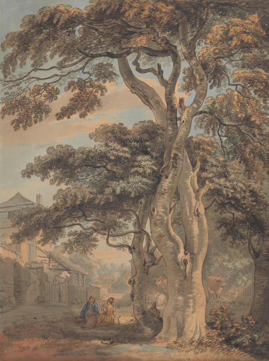 Par på et gårdsbruk av Paul Sandby