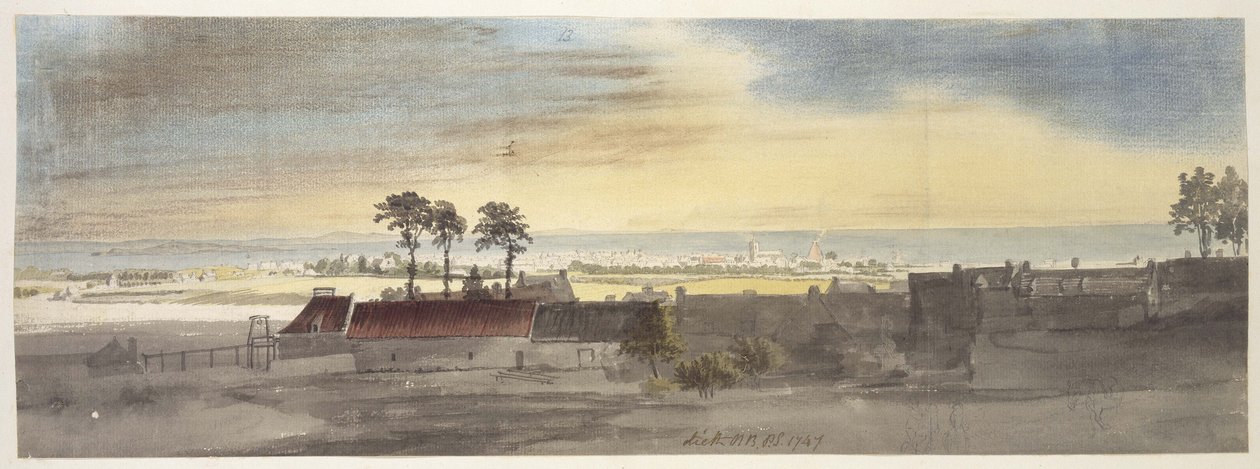 Leith, 1747 (akvarell og noe farget kritt over indikasjoner i grafitt) av Paul Sandby