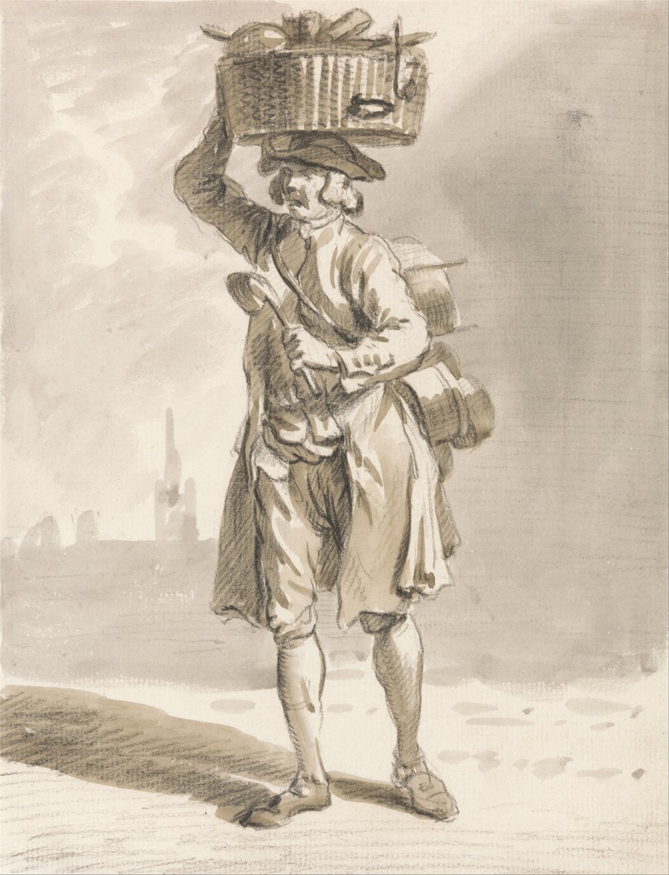 London Cries- A Man with a Basket (Man Selling Pots and Pans) av Paul Sandby