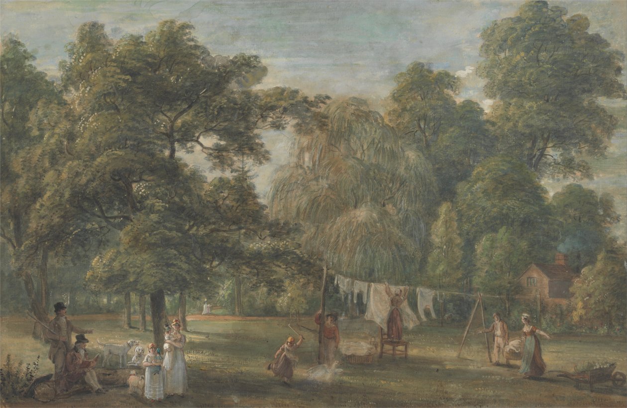 The Garden of Thomas Sandbys House på Englefield Green nær Windsor av Paul Sandby