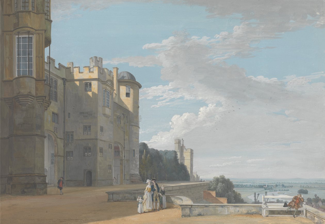 The North Terrace, Windsor Castle, Ser vest av Paul Sandby