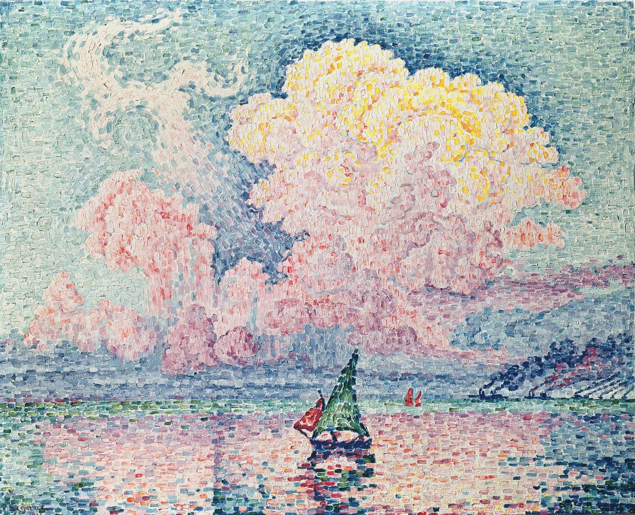 Antibes, den rosa skyen, 1916 av Paul Signac