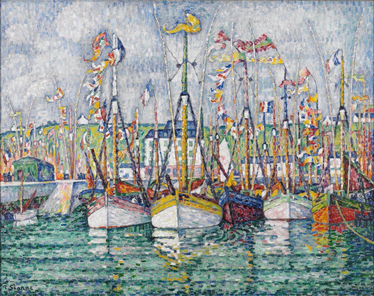 Velsignelse av tunfiskflåten ved Groix, 1923 av Paul Signac