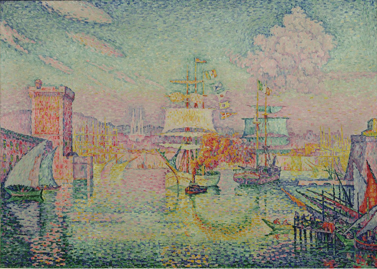 Inngang til havnen i Marseille, 1918 av Paul Signac