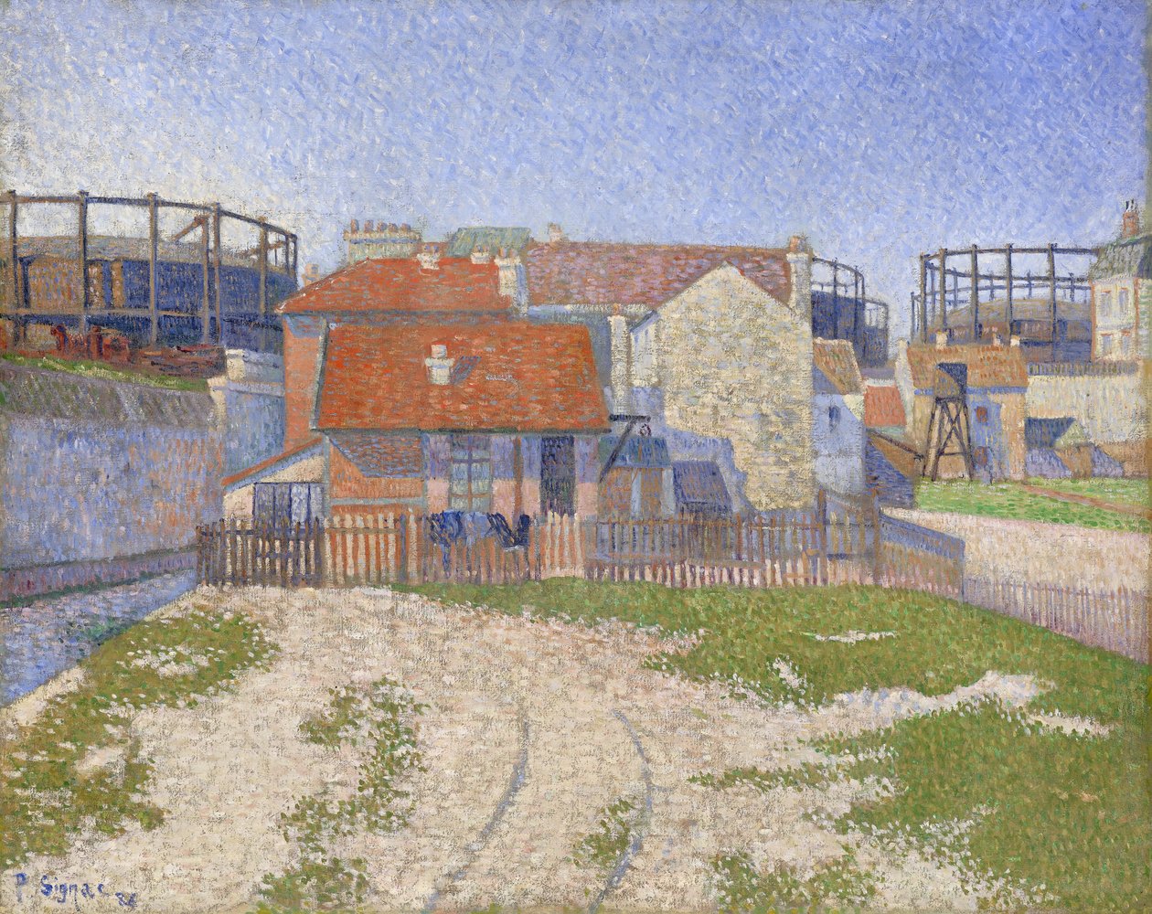 Gassmålere på Clichy av Paul Signac