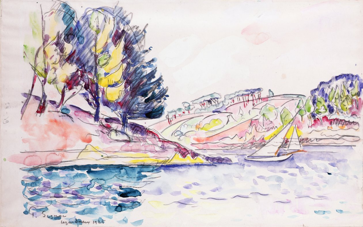 Lezardrieux, 1925 (wc på papir) av Paul Signac