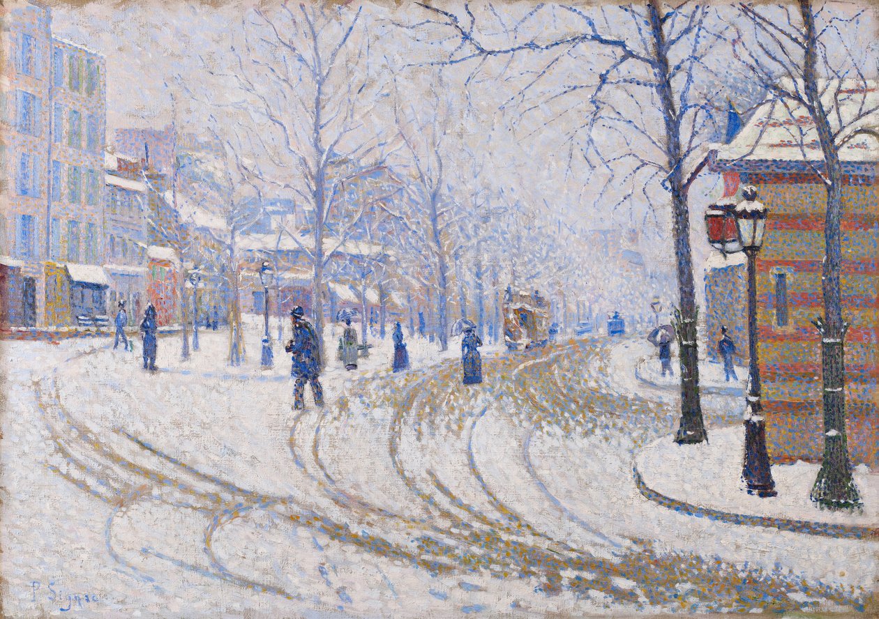 Snow, Boulevard de Clichy, Paris, 1886 av Paul Signac