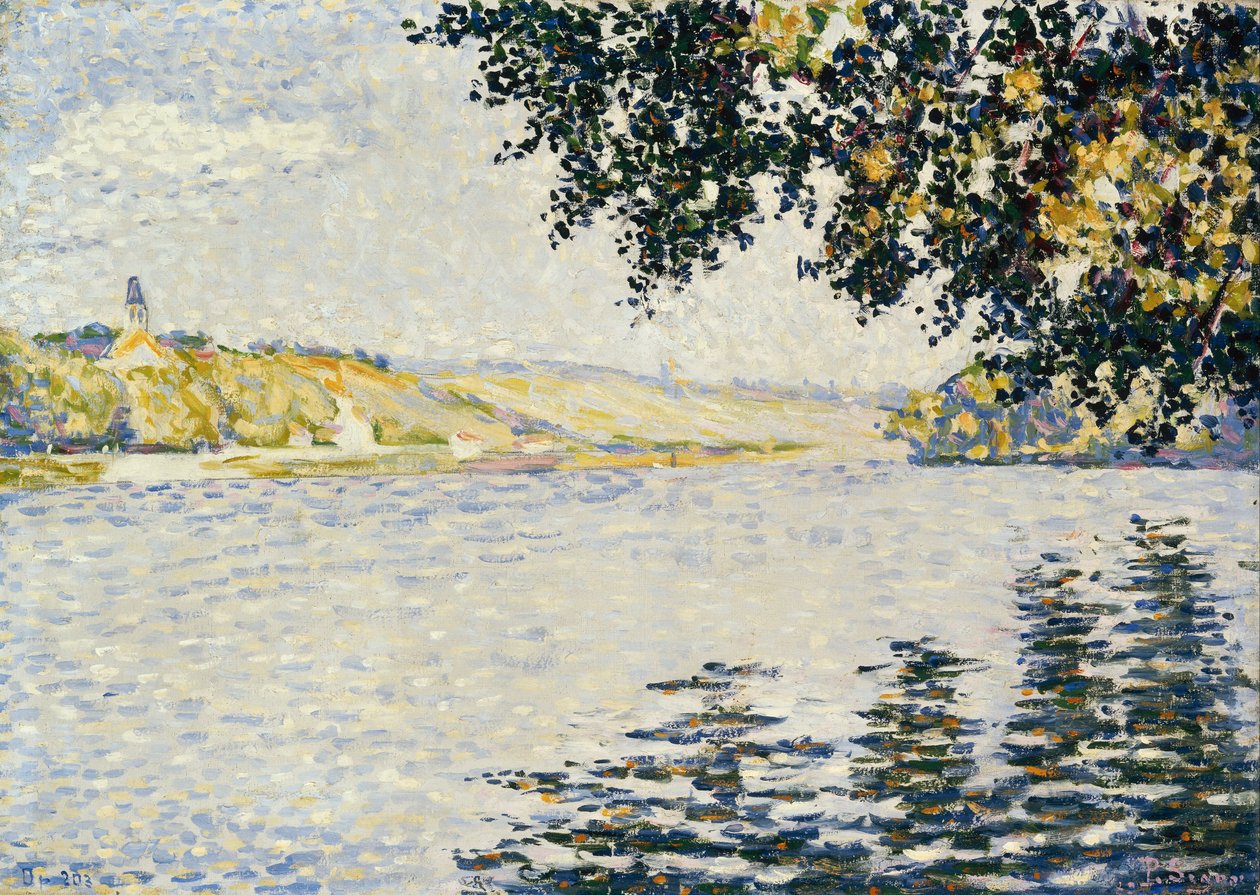 Utsikt over Seinen ved Herblay av Paul Signac