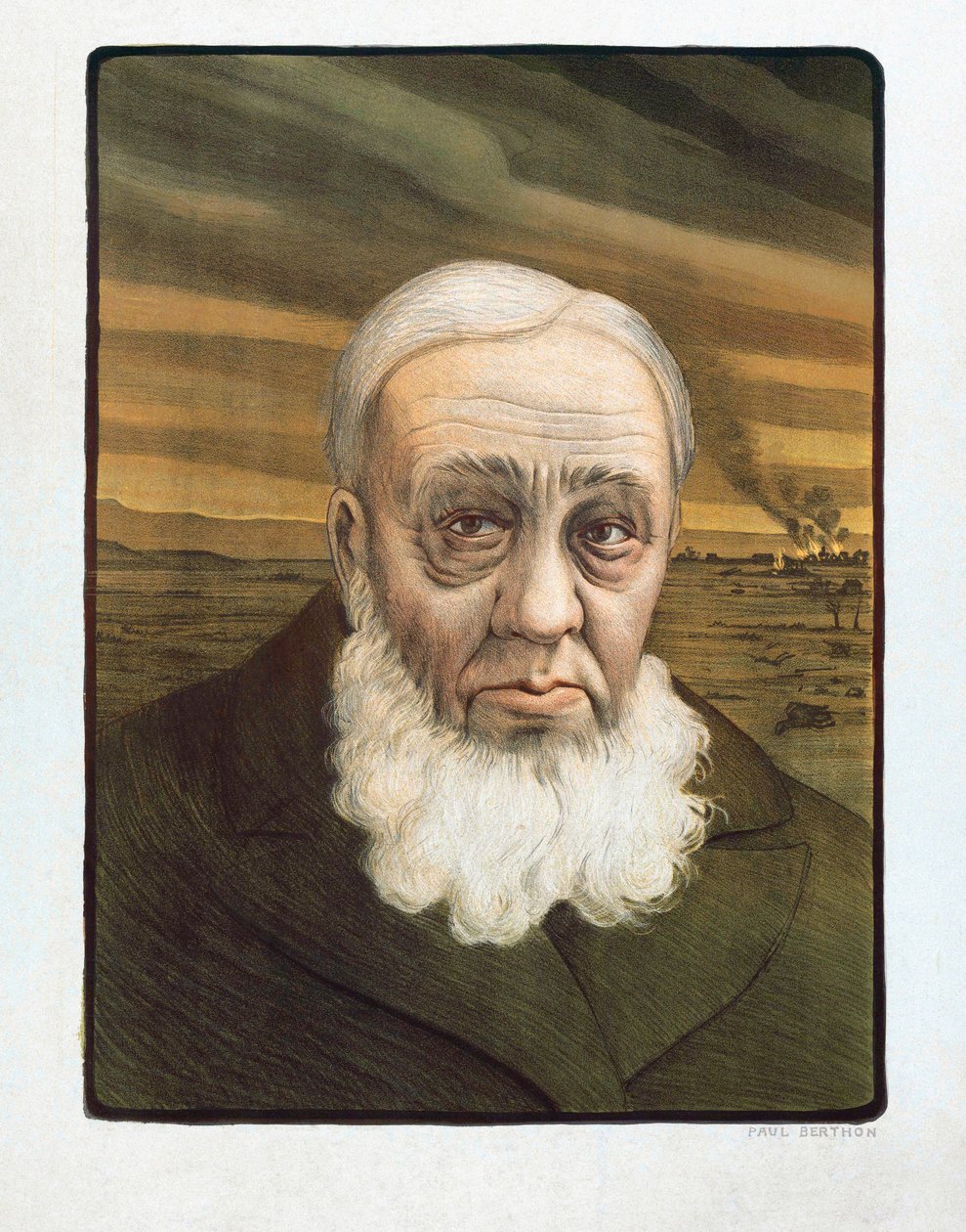 Paul Kruger-portrett (1825-1904) (gravering) av Paul (after) Berthon