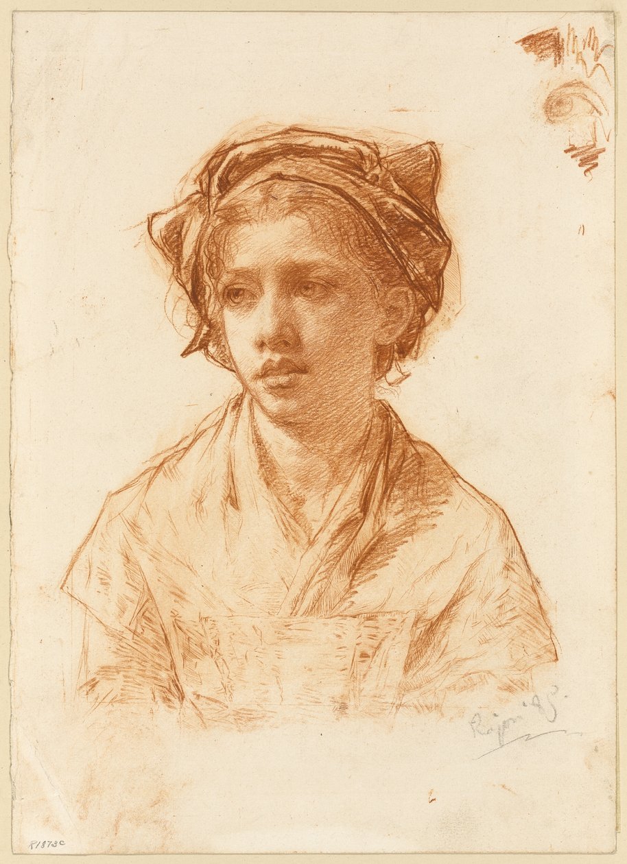 Byste av en bondepike av Paul Adolphe Rajon