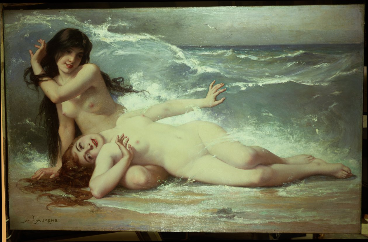 Fange bølger (olje på lerret) av Paul Albert Laurens