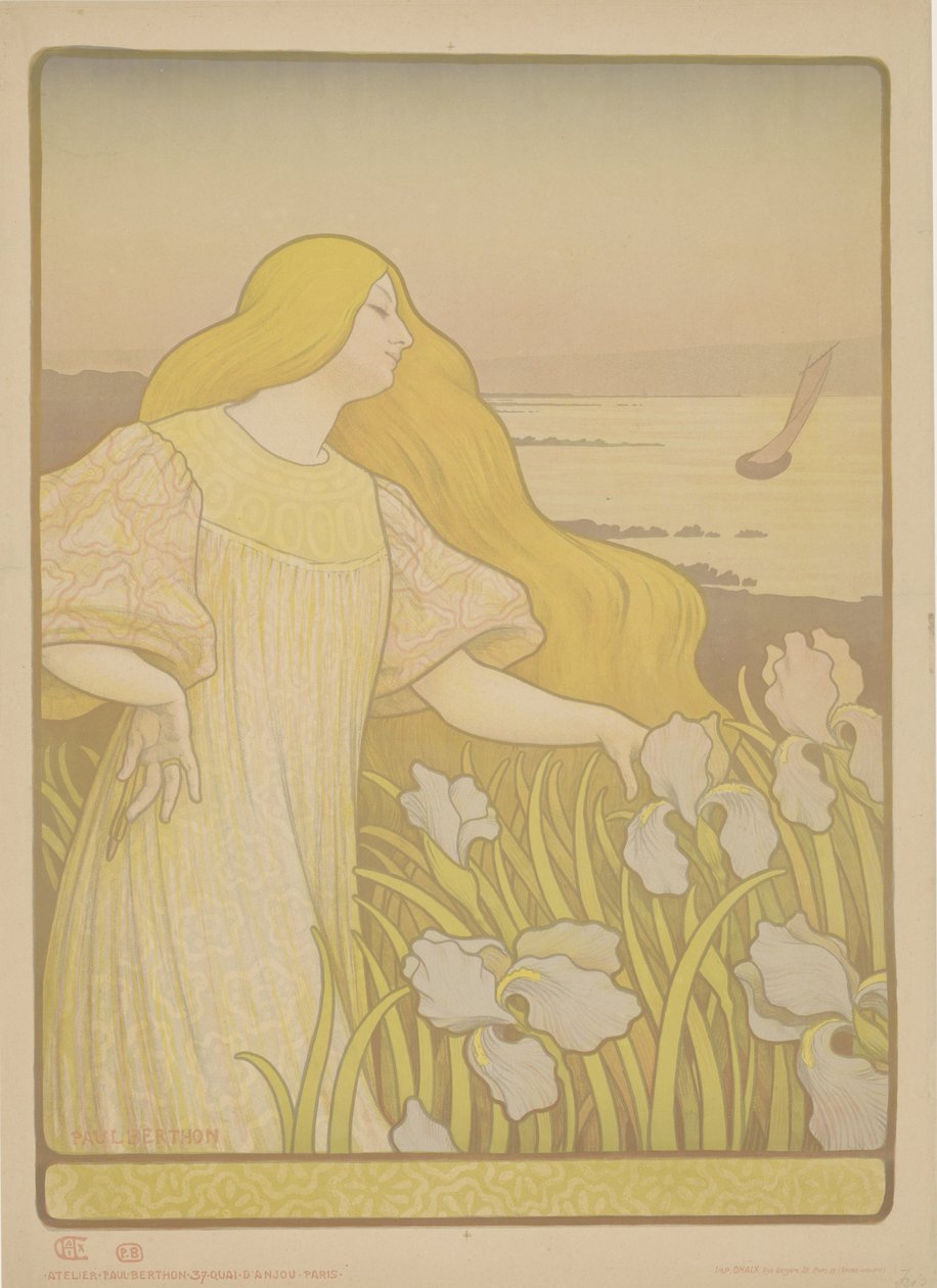 Iris Jente mellom iris av Paul Berthon