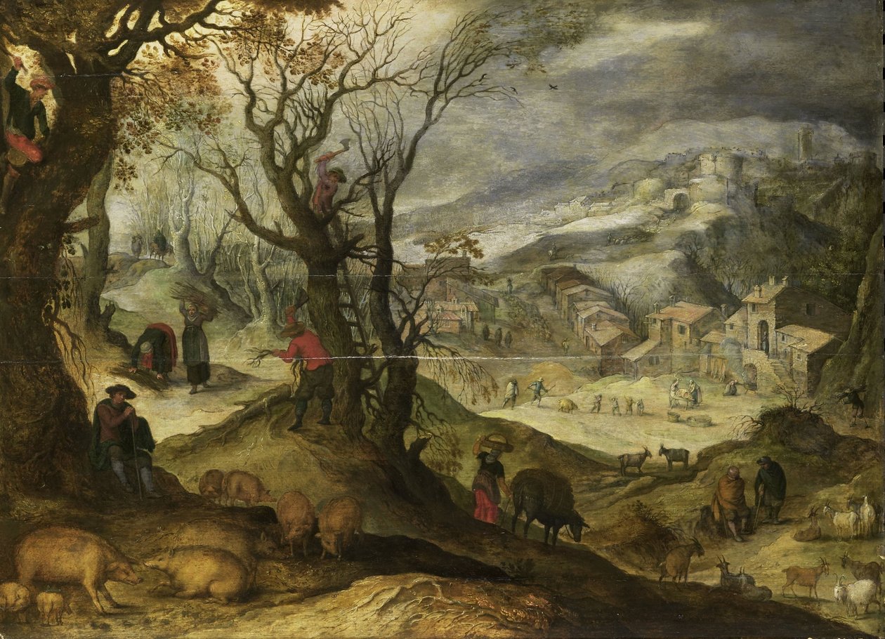 Vinterlandskap av Paul Bril (copy after)