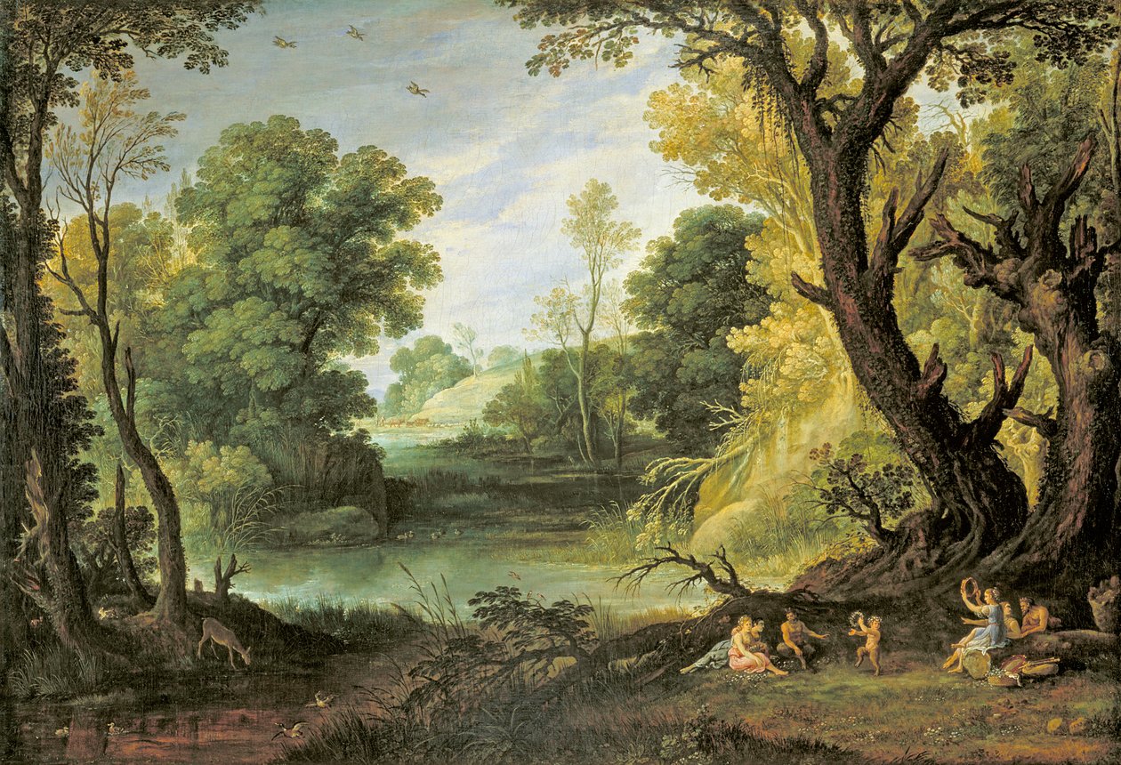 Landskap med nymfer og satyrer, 1623 av Paul Bril