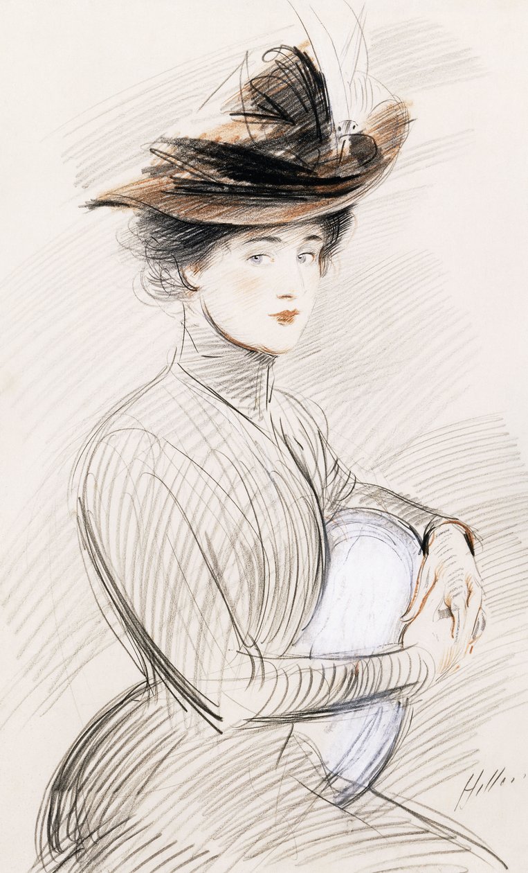 En elegant dame, av Paul Cesar Helleu